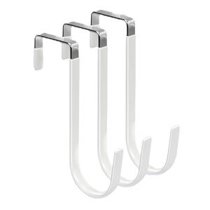 Over Door Hangers Hooks w/ White Rubber Prevent Scratches Heavy Duty, [3 Pk] NEW